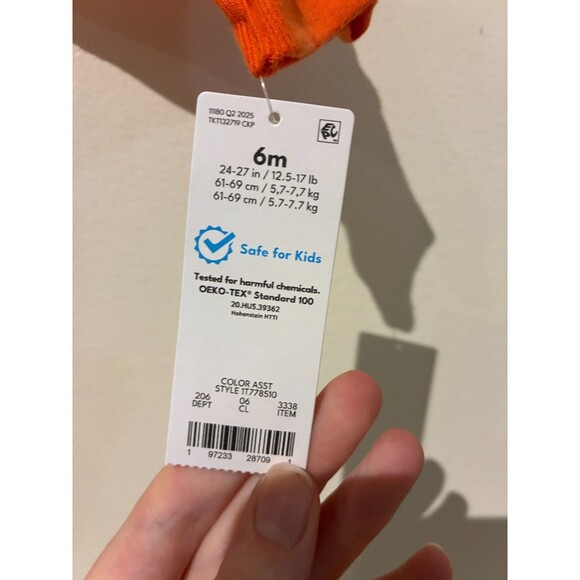 NWT Carter's Just One You Orange Pumpkin Halloween Sleeper - 6M - Picture 3 of 3